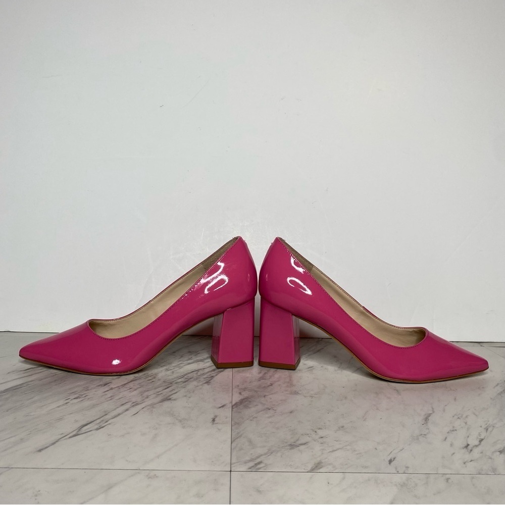 New! Marc Fisher Zala Pink Patent Leather Pointy Toe Pump 5M - Picture 8 of 14